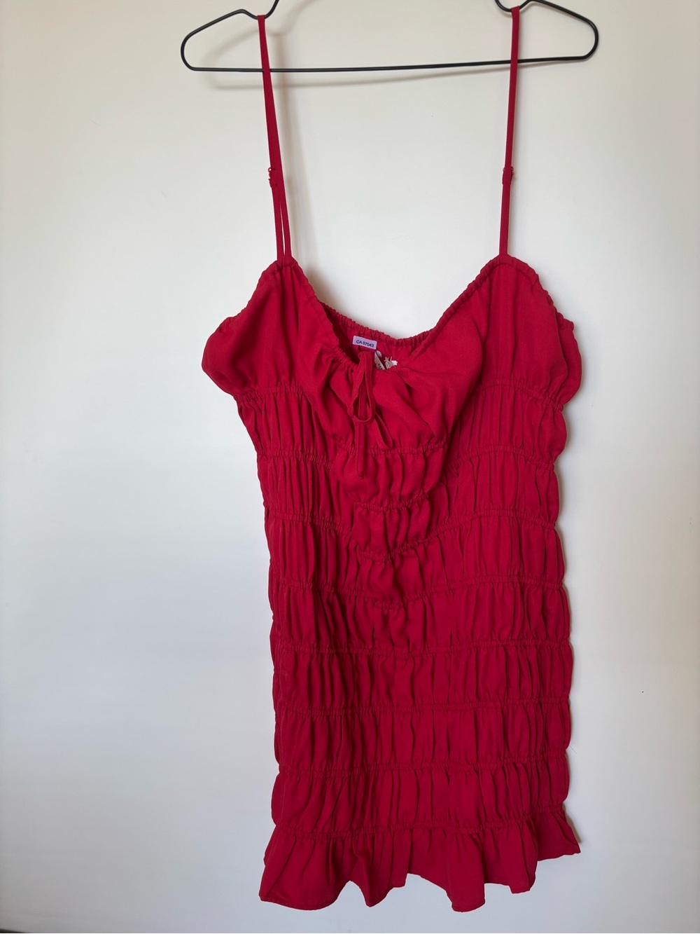 Pepper mayo Bright Red Smocked Mini Dress